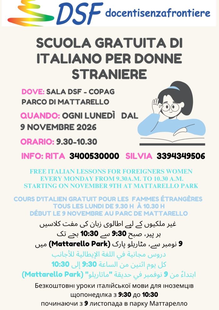 Scuola gratuita di italiano per donne